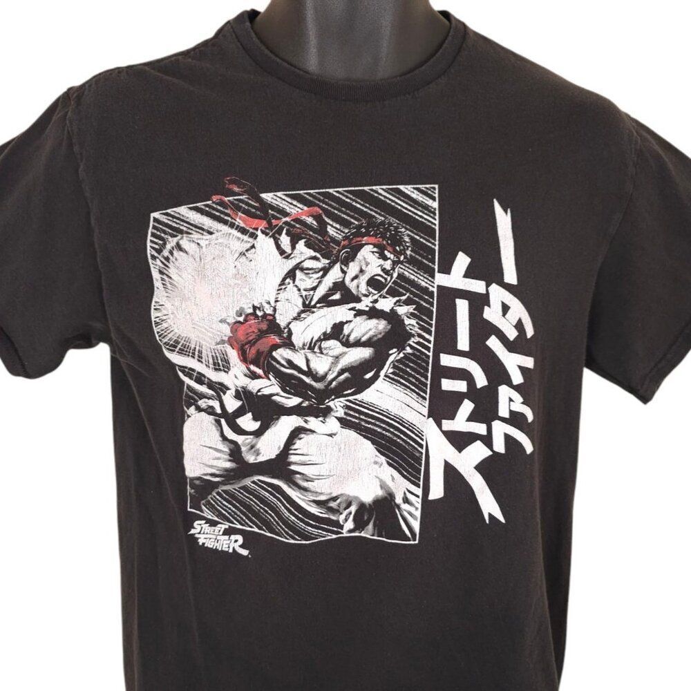 Ryu Street Fighter T Shirt Mens Size Medium Black Capcom Japanese Fighting Game